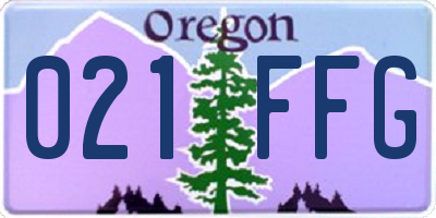 OR license plate 021FFG