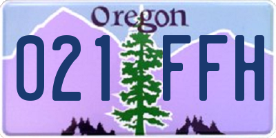 OR license plate 021FFH