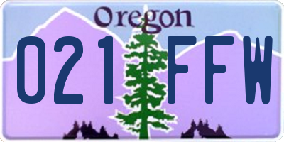 OR license plate 021FFW