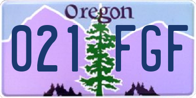 OR license plate 021FGF