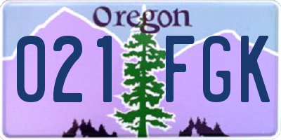 OR license plate 021FGK
