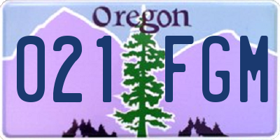 OR license plate 021FGM
