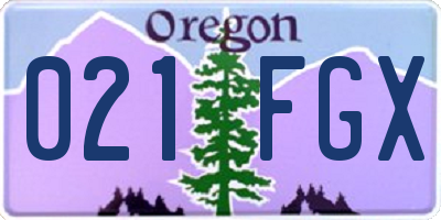 OR license plate 021FGX