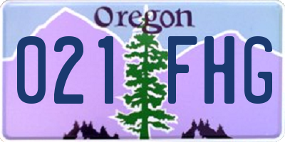 OR license plate 021FHG