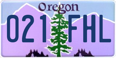 OR license plate 021FHL