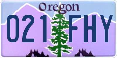 OR license plate 021FHY