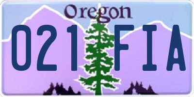 OR license plate 021FIA
