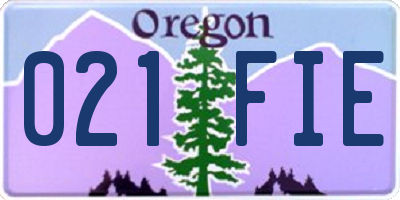OR license plate 021FIE