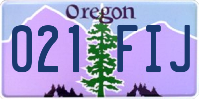 OR license plate 021FIJ