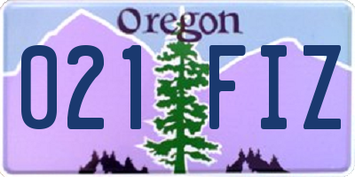 OR license plate 021FIZ