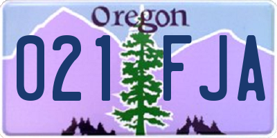 OR license plate 021FJA