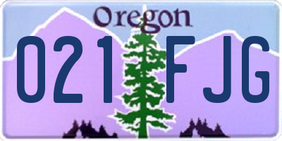 OR license plate 021FJG