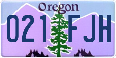 OR license plate 021FJH
