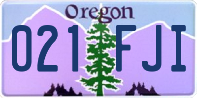 OR license plate 021FJI