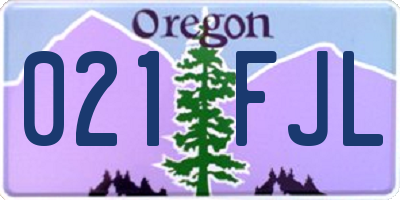 OR license plate 021FJL