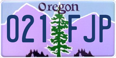 OR license plate 021FJP