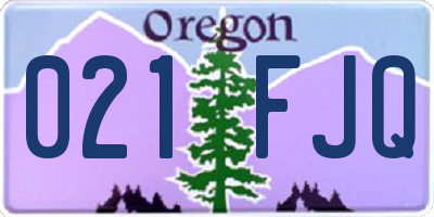 OR license plate 021FJQ