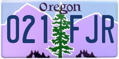 OR license plate 021FJR