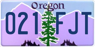 OR license plate 021FJT