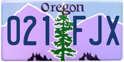 OR license plate 021FJX