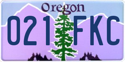 OR license plate 021FKC