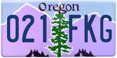 OR license plate 021FKG