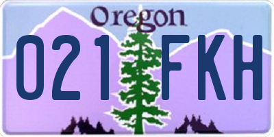 OR license plate 021FKH