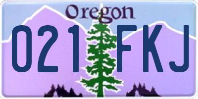 OR license plate 021FKJ