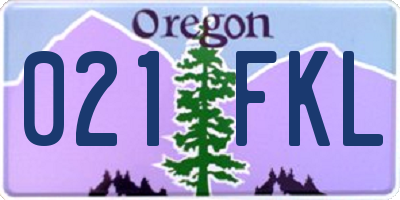 OR license plate 021FKL