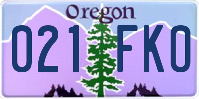 OR license plate 021FKO