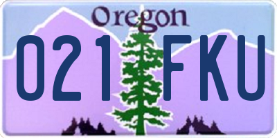 OR license plate 021FKU