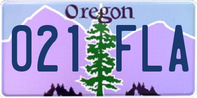 OR license plate 021FLA
