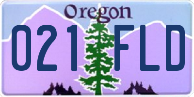 OR license plate 021FLD