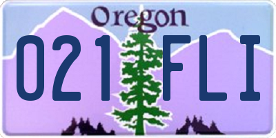 OR license plate 021FLI
