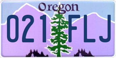 OR license plate 021FLJ