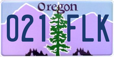 OR license plate 021FLK
