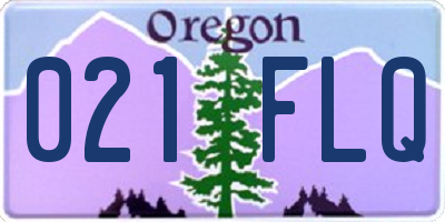OR license plate 021FLQ