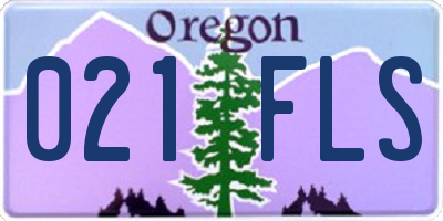 OR license plate 021FLS
