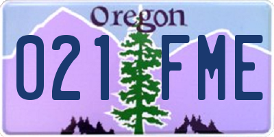 OR license plate 021FME