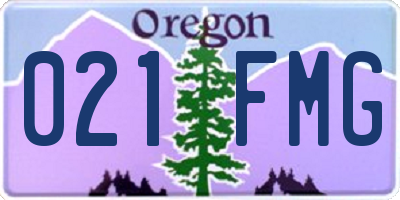 OR license plate 021FMG