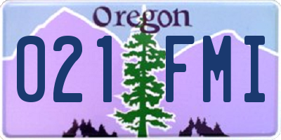 OR license plate 021FMI