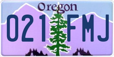 OR license plate 021FMJ