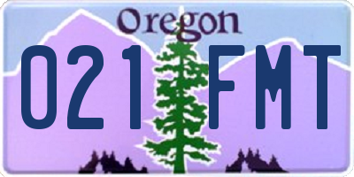 OR license plate 021FMT