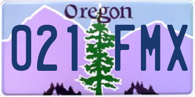 OR license plate 021FMX