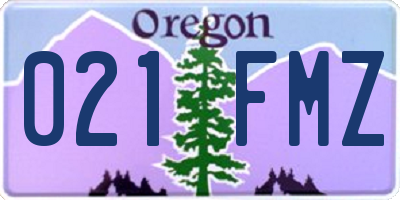 OR license plate 021FMZ