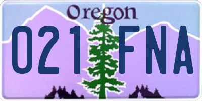 OR license plate 021FNA