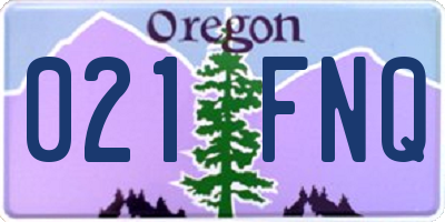 OR license plate 021FNQ