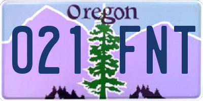OR license plate 021FNT