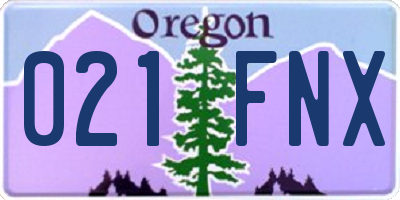 OR license plate 021FNX