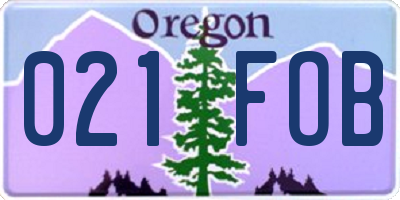 OR license plate 021FOB